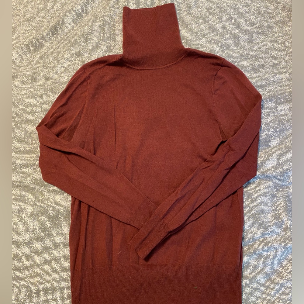 Maroon Merino Wool Turtleneck